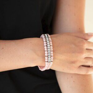 Paparazzi Jewelry Accessories - Vintage Beam - Pink Bracelet - Vintage